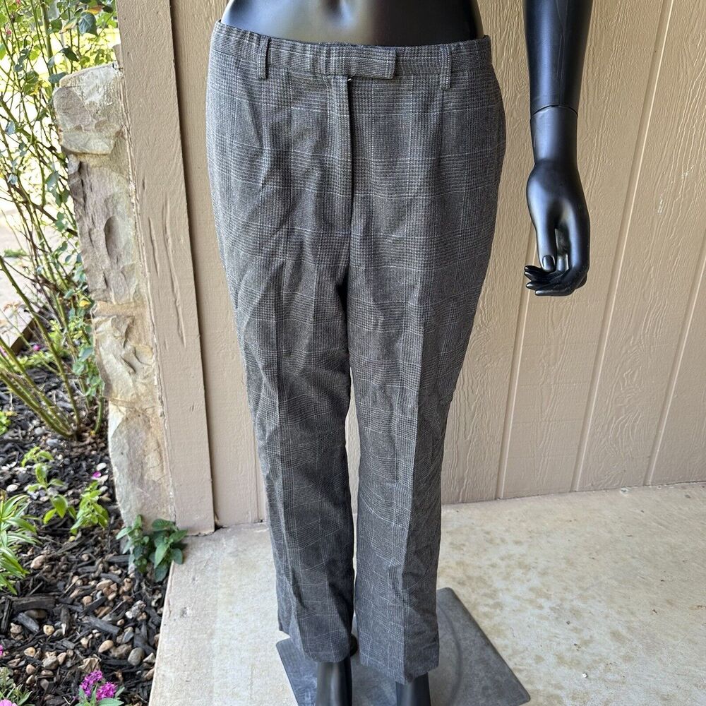 Vintage Pendleton Wool Petite Pants Size 10 Gray Plaid Classics 100% Virgin Wool